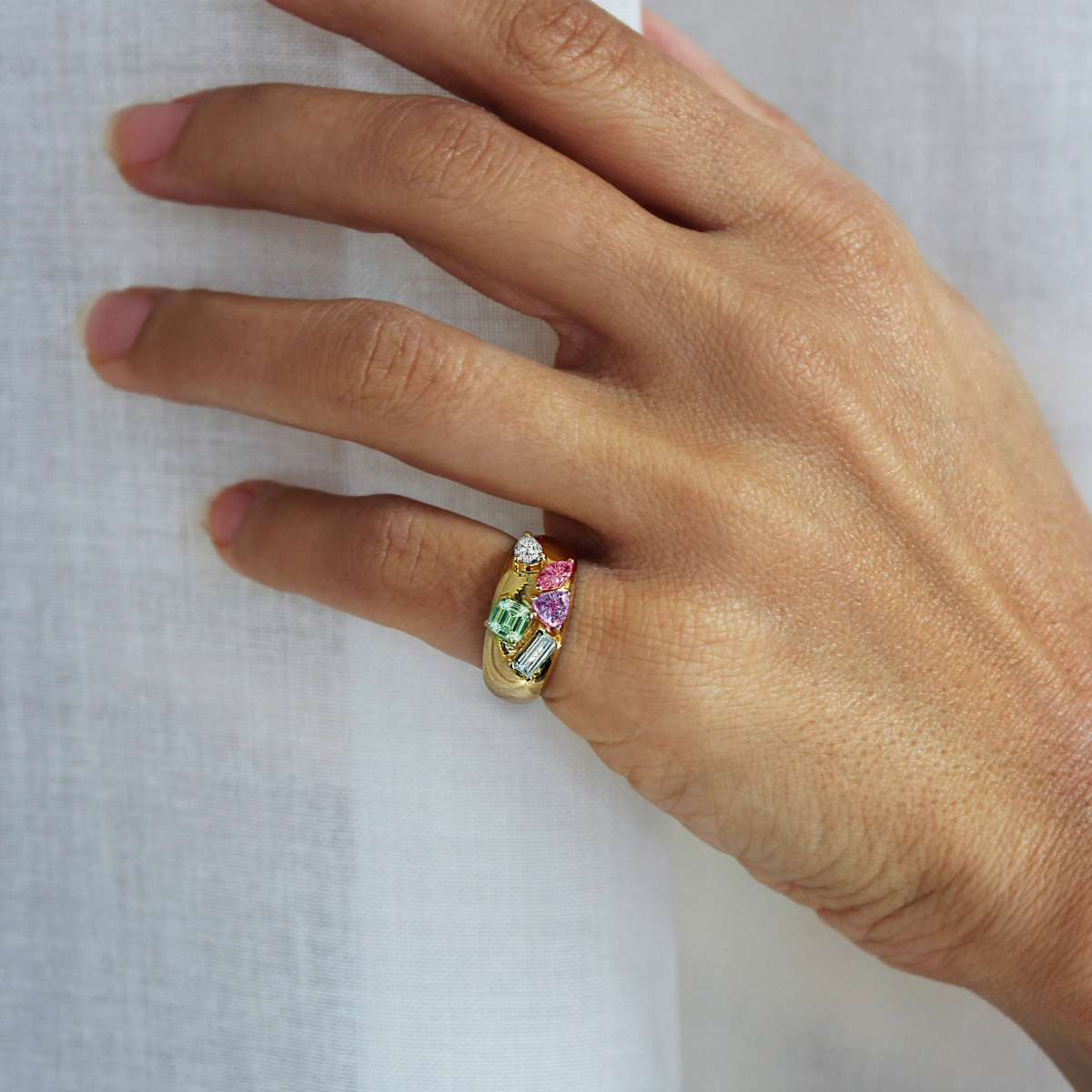 Cluster Gemstone Pinky Ring - Cassandra Mamone