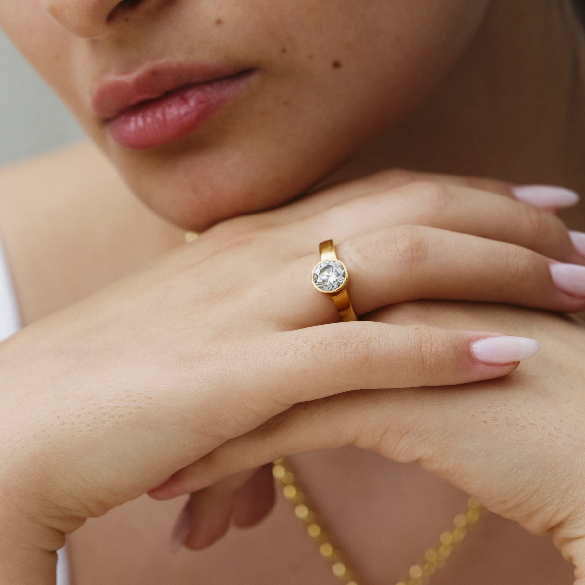 Calla Round Bezel Ring