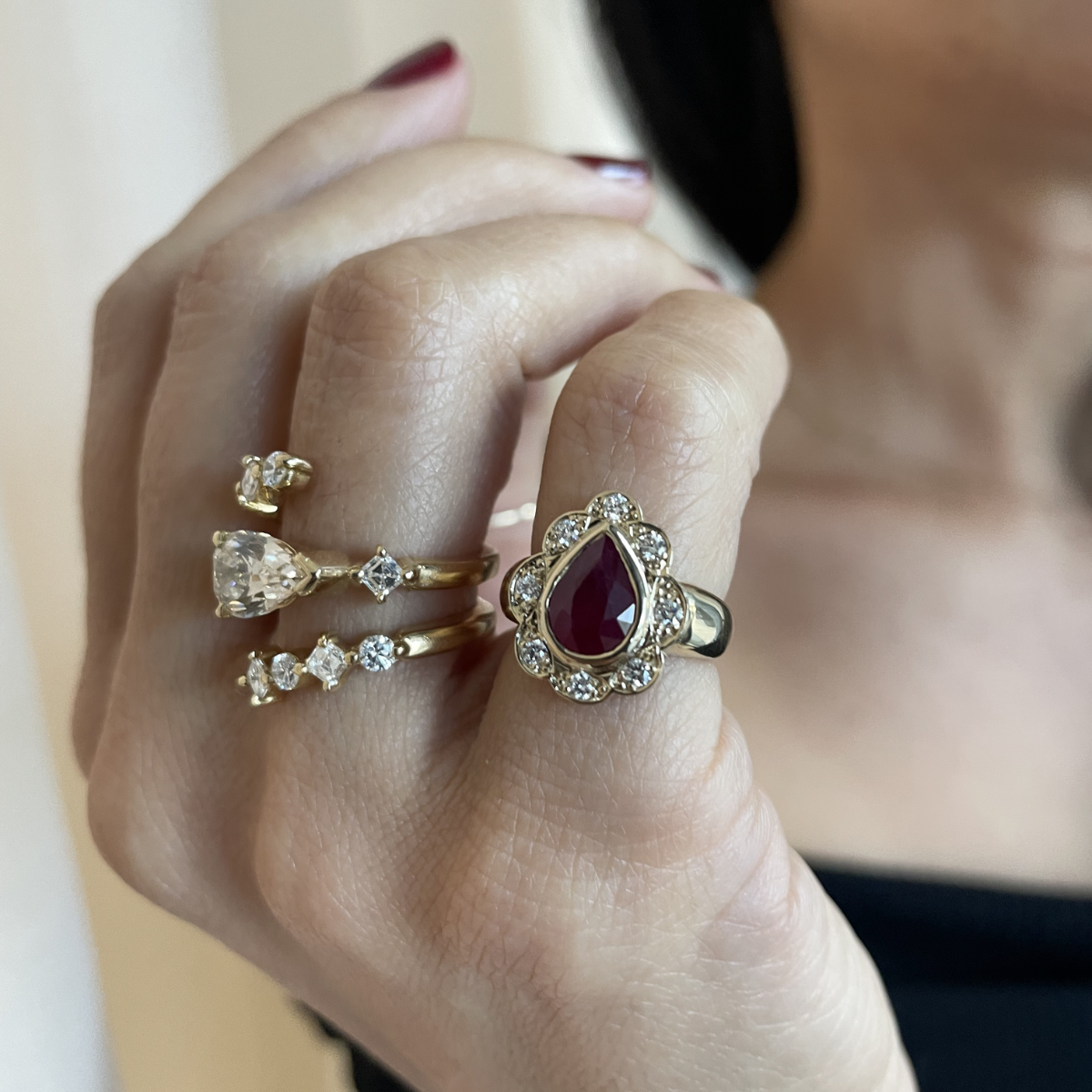 Treasure Gemstone Pinky Ring - Ruby