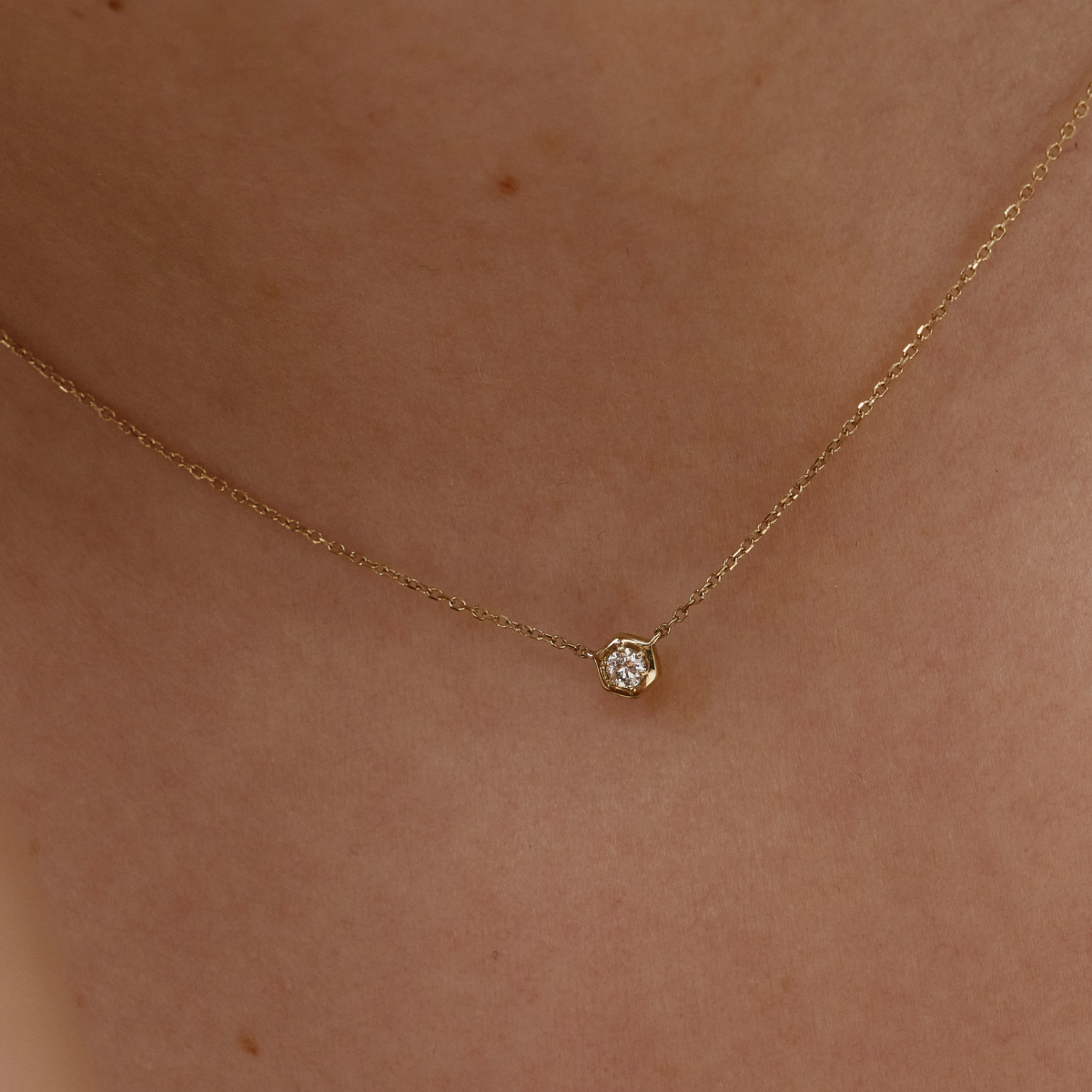 Hexagon Diamond Necklace