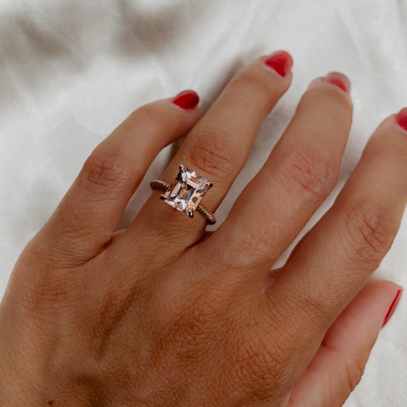 Morganite Perlina Engagement Ring