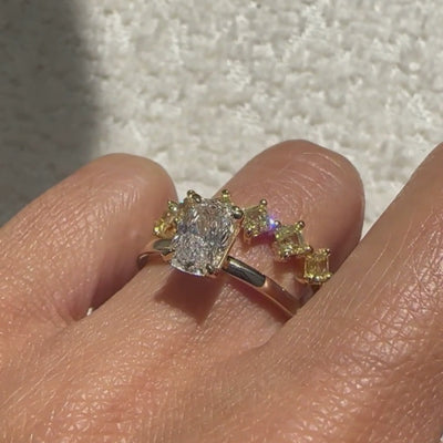 Elongated Cushion Engagement Ring - Cassandra Mamone Jewellery