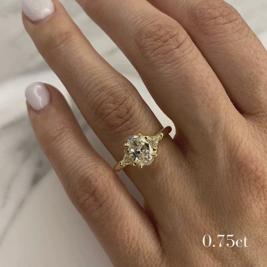 East West Oval Engagement Ring Bezel I VVS2 GIA 1.5Ct – Kingofjewelry.com