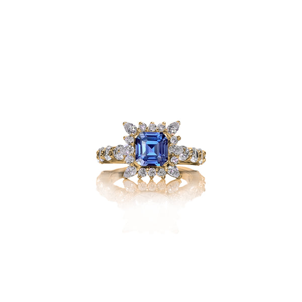 Sapphire Amaze Me Asscher Ring
