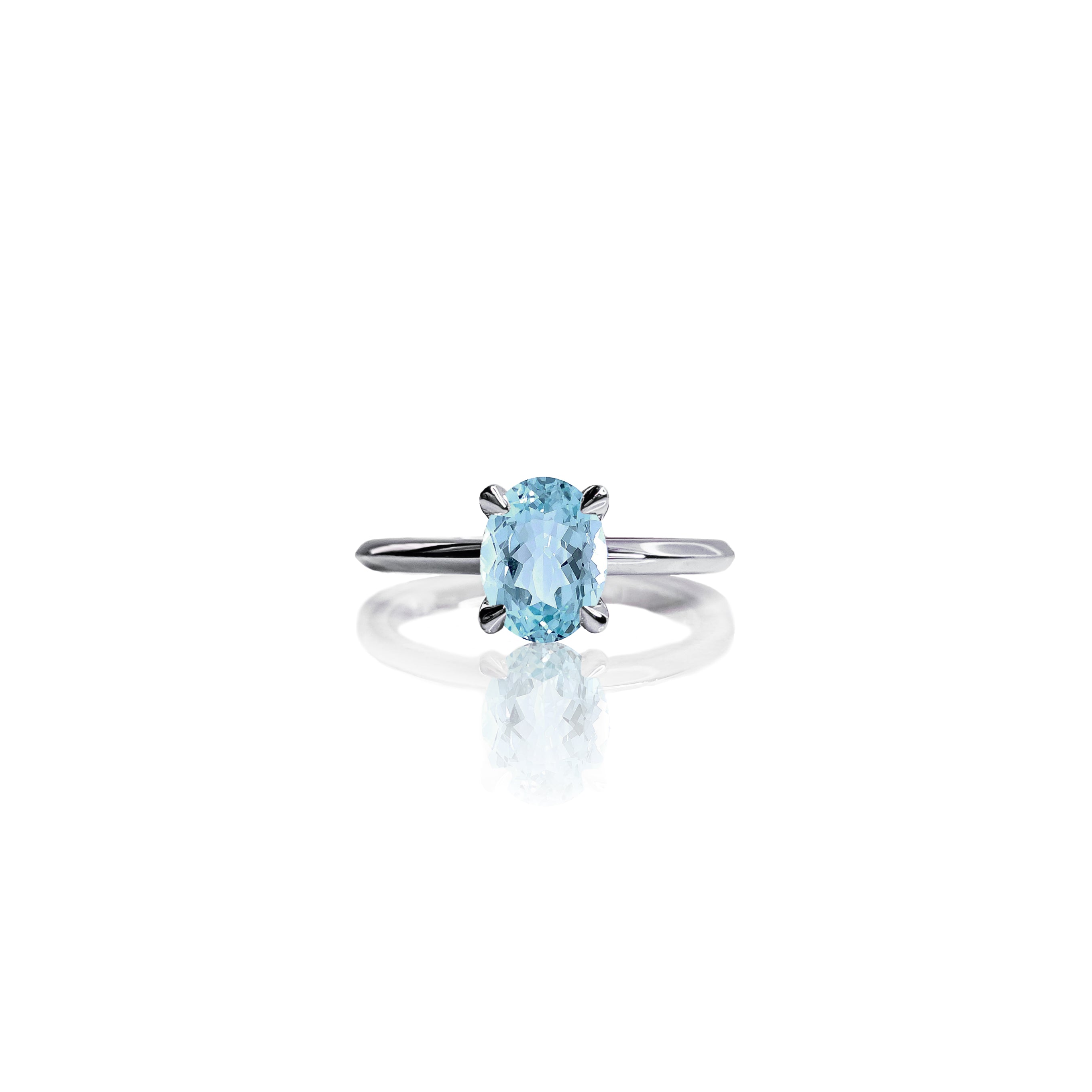 Aqua Oval Elegance Ring