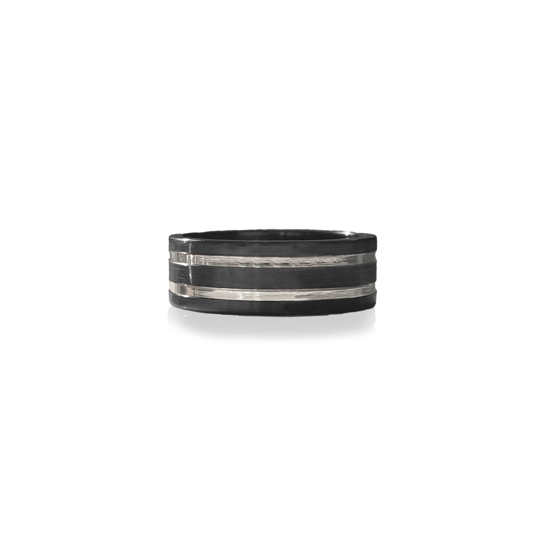 TWO-TONE ZIRCONIUM GOLD BAND