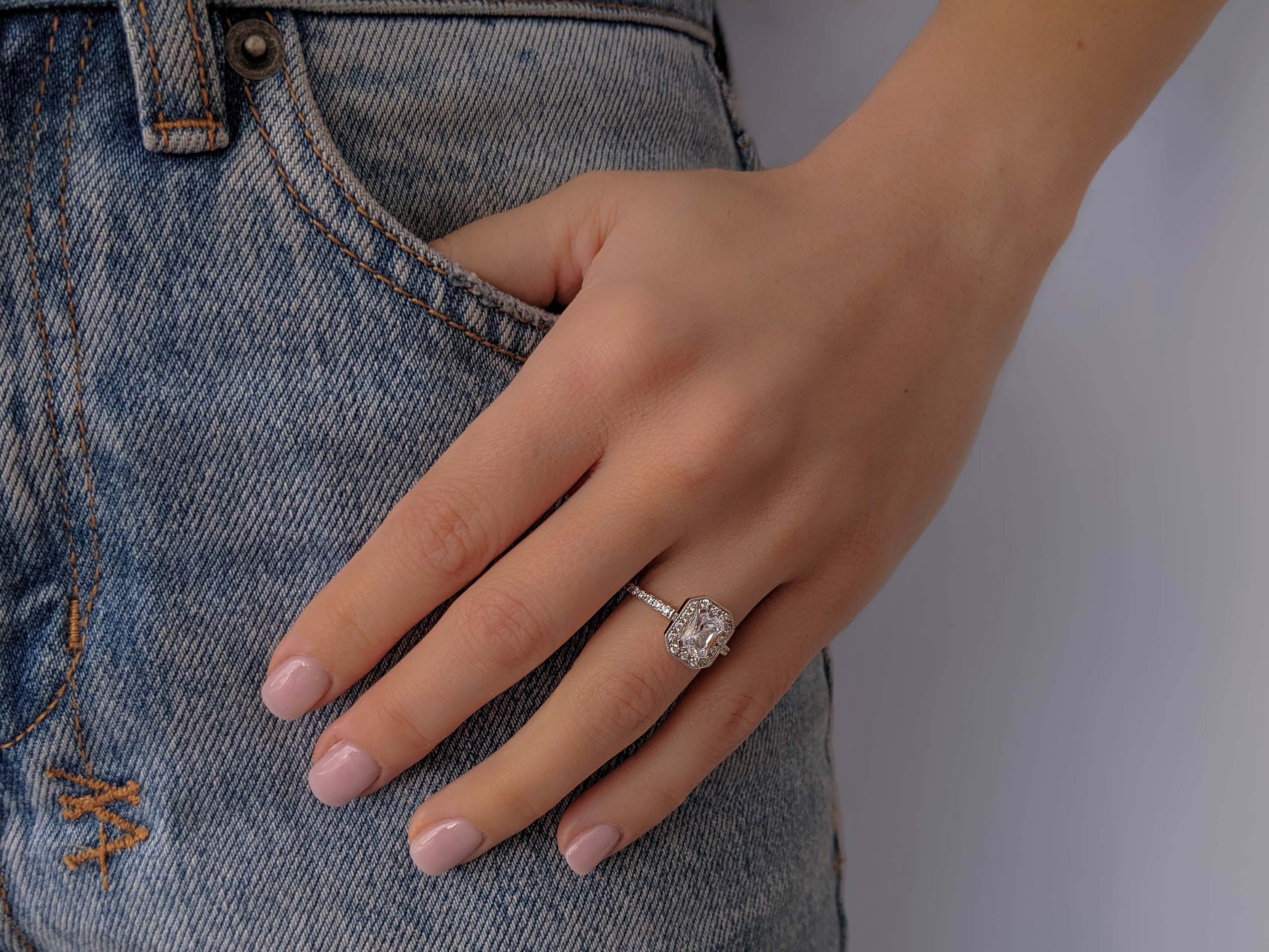 Emerald Diamond Engagement Ring