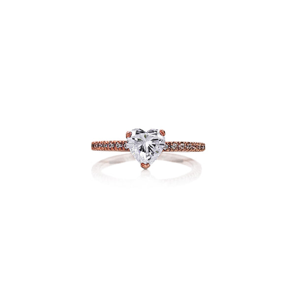 Heart shaped ring store rose gold