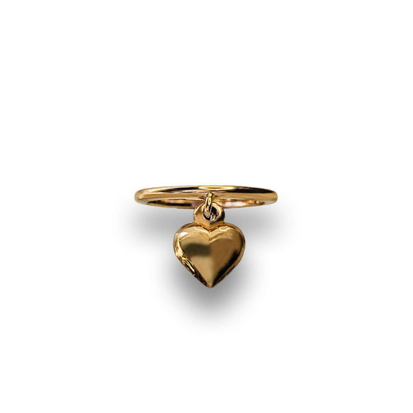 Gold ring store with heart charm