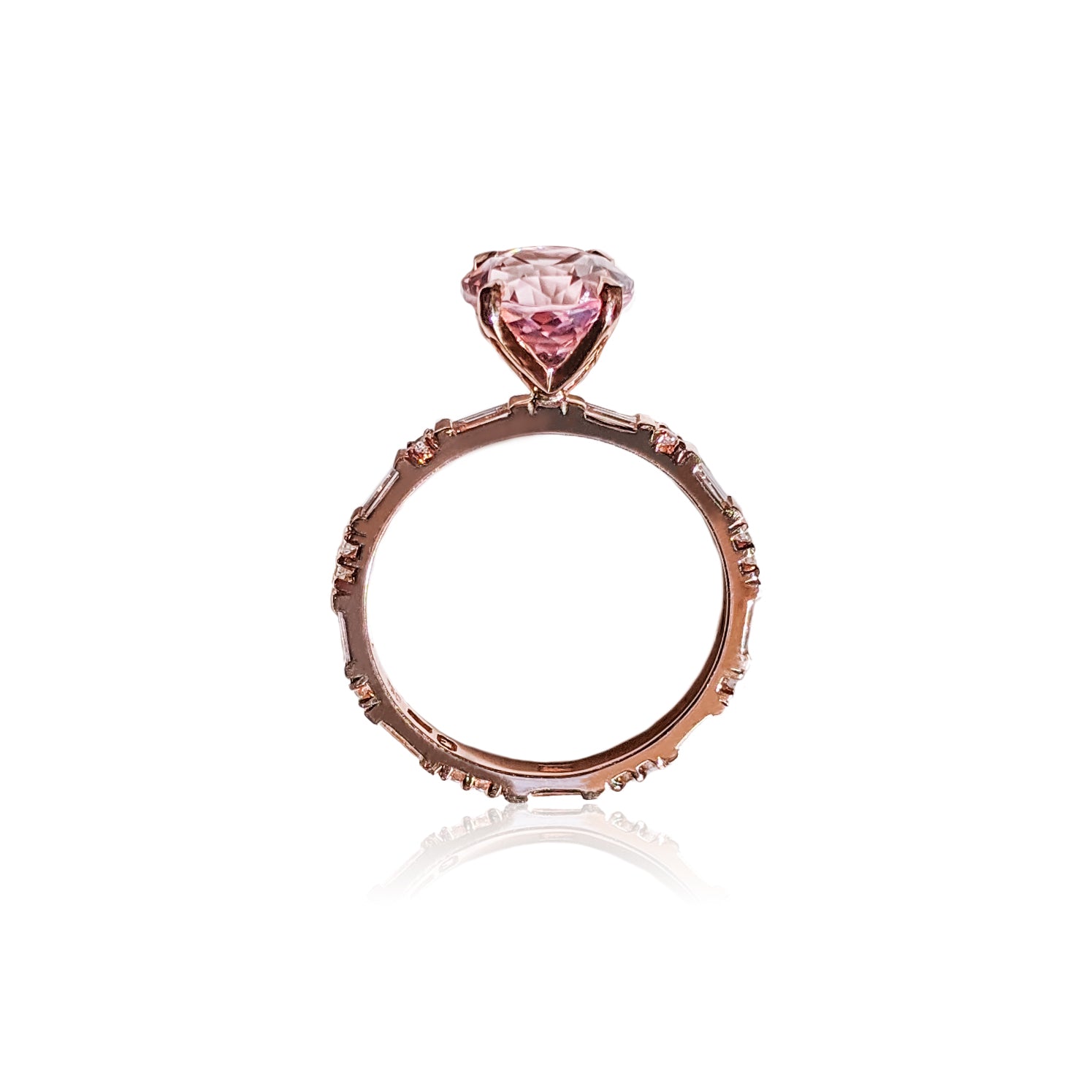 Baguette Oval Morganite Ring