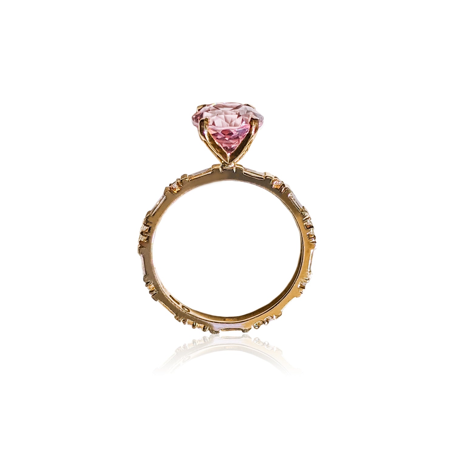 Baguette Oval Morganite Ring