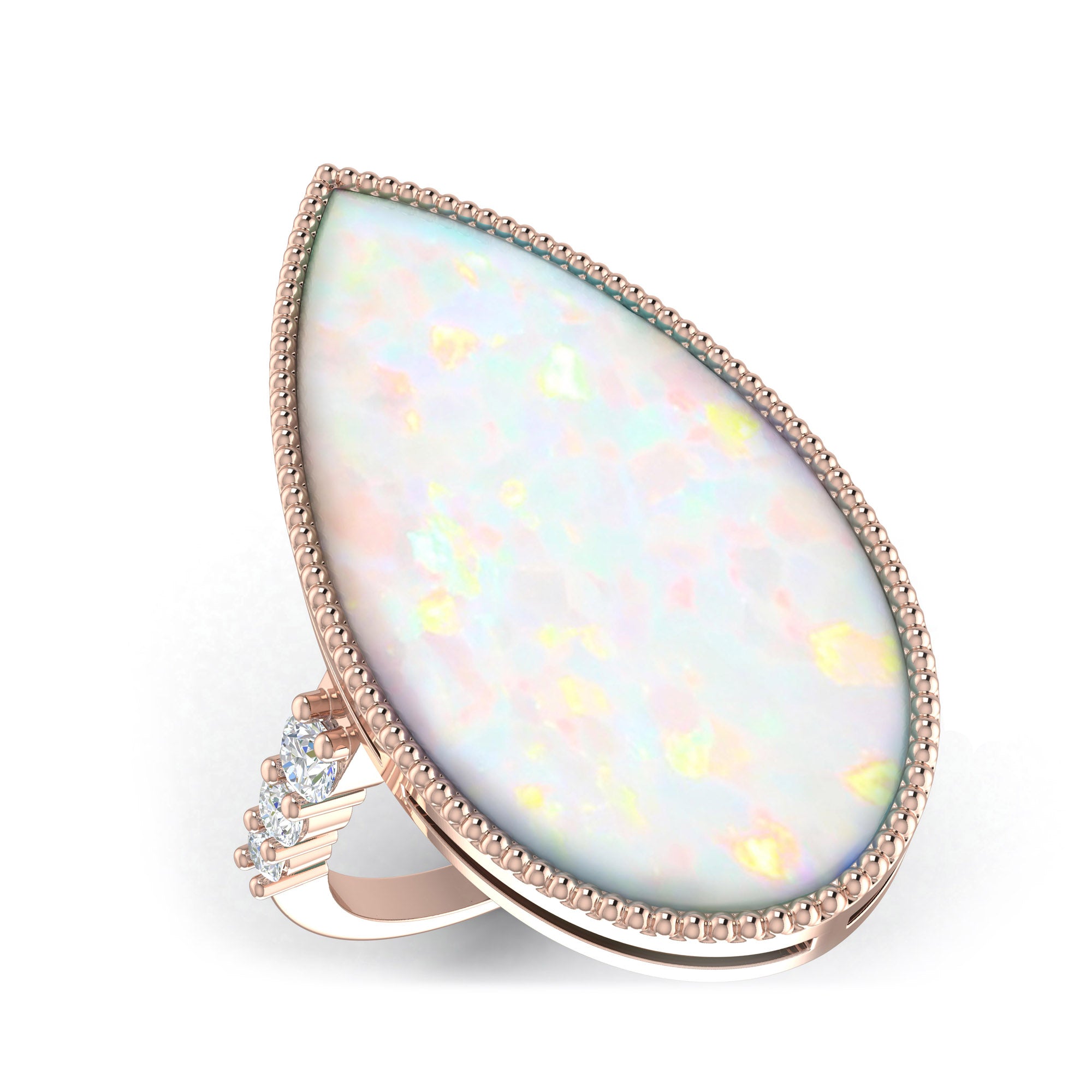 Opal Teardrop Ring