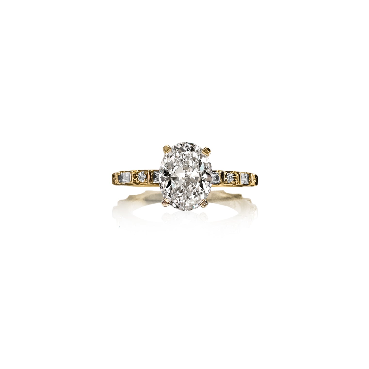 Baguette Oval Diamond Ring