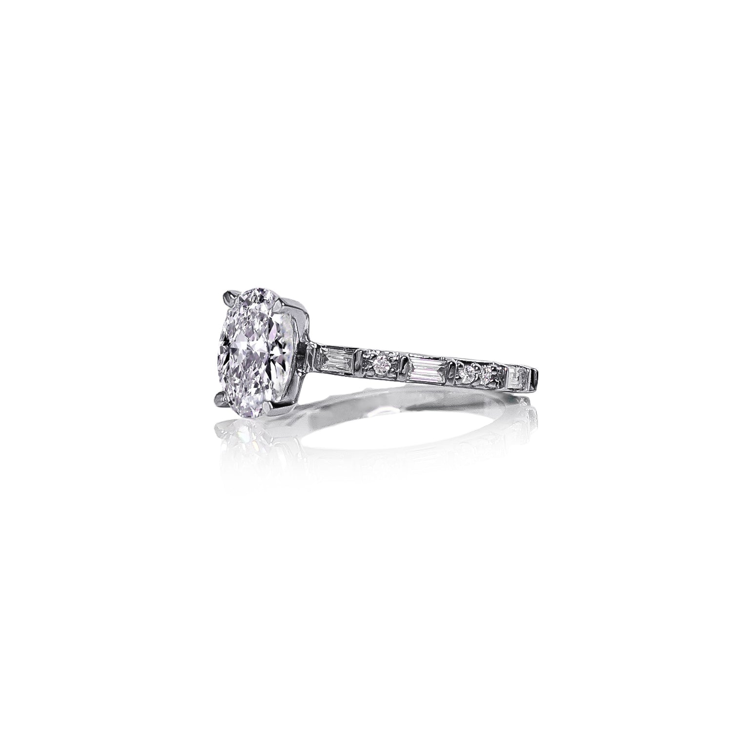 Baguette Oval Diamond Ring