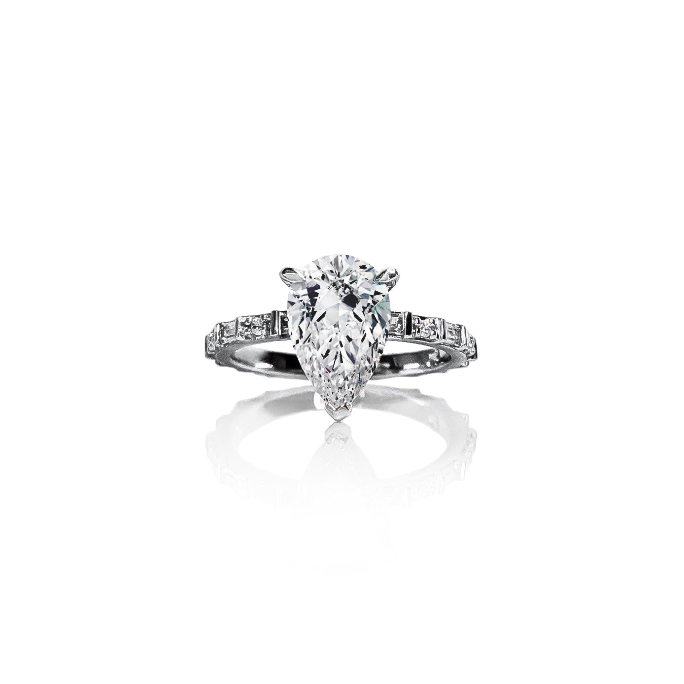 Baguette Pear Diamond Ring