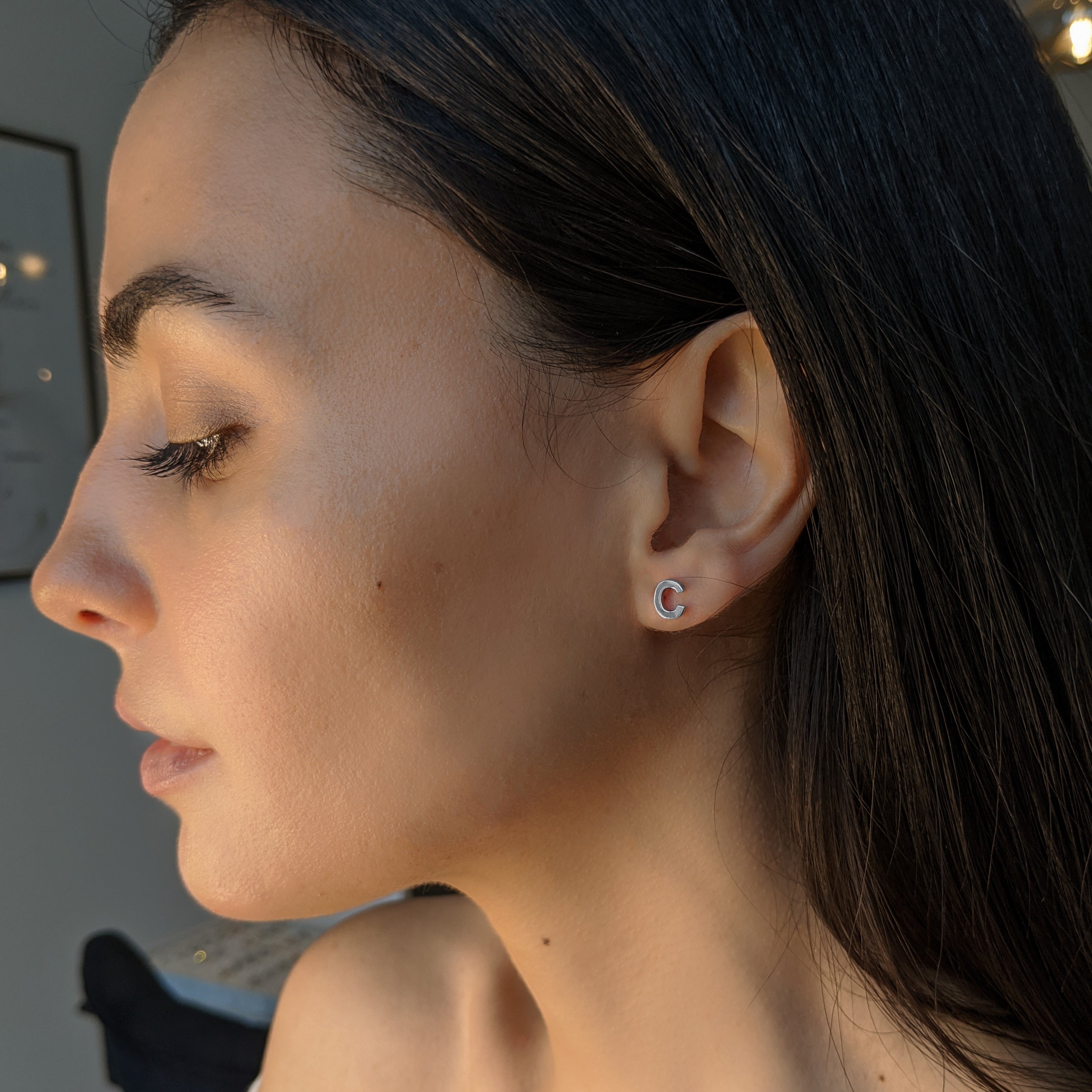 Gold Initial Earrings