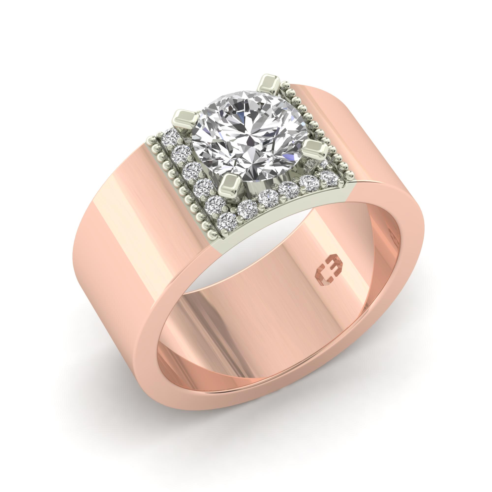 Wide Band Engagement Ring